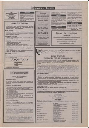 Le Soleil de Colombie, September 11, 1987, page 15