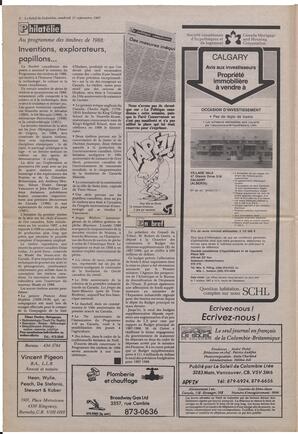 Le Soleil de Colombie, September 11, 1987, page 2
