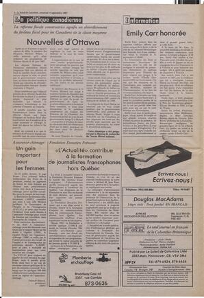 Le Soleil de Colombie, September 4, 1987, page 2