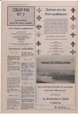 Le Soleil de Colombie, August 14, 1987, page 10