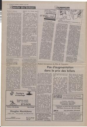 Le Soleil de Colombie, August 7, 1987, page 2