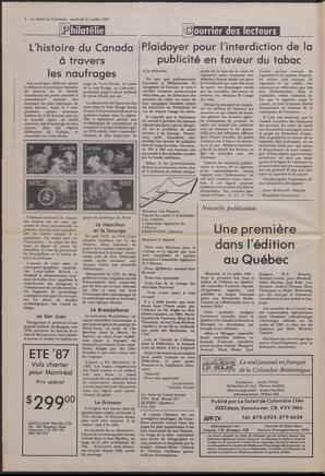 Le Soleil de Colombie, July 24, 1987, page 2