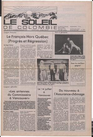 Le Soleil de Colombie, July 24, 1987, page 1