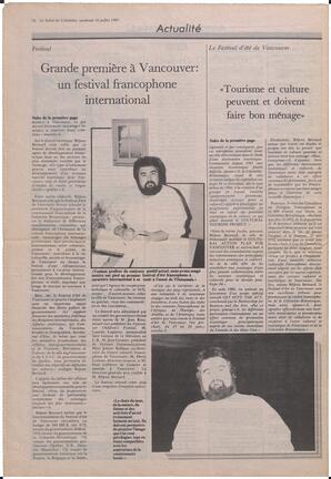 Le Soleil de Colombie, July 10, 1987, page 16