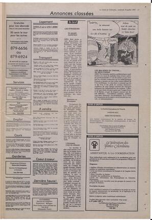 Le Soleil de Colombie, July 10, 1987, page 15
