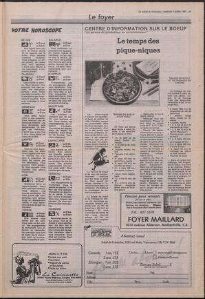 Le Soleil de Colombie, July 3, 1987, page 13