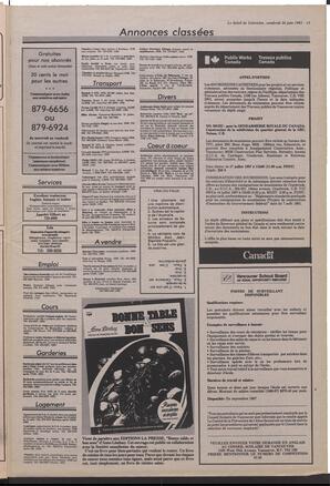 Le Soleil de Colombie, June 26, 1987, page 15