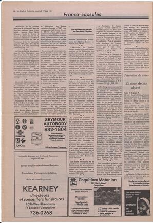 Le Soleil de Colombie, June 19, 1987, page 18