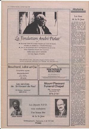 Le Soleil de Colombie, June 19, 1987, page 10