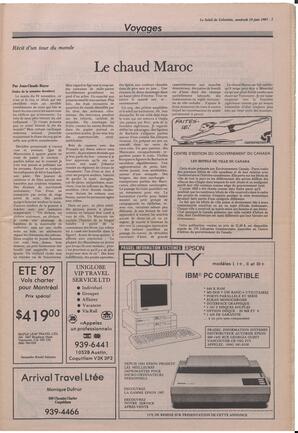 Le Soleil de Colombie, June 19, 1987, page 7