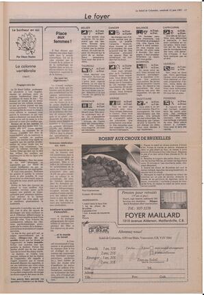 Le Soleil de Colombie, June 12, 1987, page 17