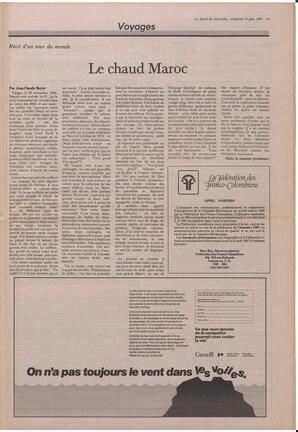 Le Soleil de Colombie, June 12, 1987, page 13