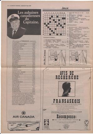 Le Soleil de Colombie, May 29, 1987, page 12