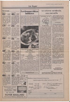 Le Soleil de Colombie, May 15, 1987, page 13