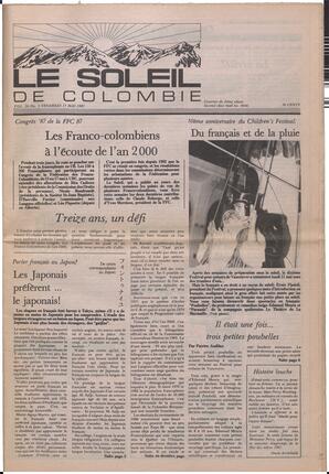 Le Soleil de Colombie, May 15, 1987, page 1