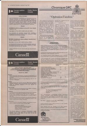 Le Soleil de Colombie, May 8, 1987, page 14