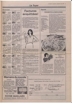 Le Soleil de Colombie, May 8, 1987, page 13