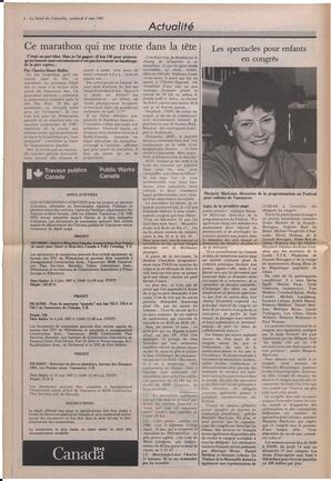 Le Soleil de Colombie, May 8, 1987, page 6