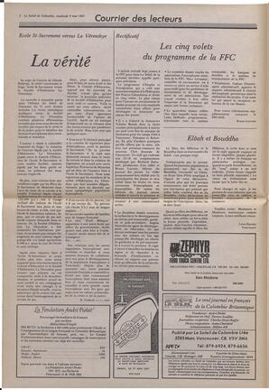 Le Soleil de Colombie, May 8, 1987, page 2