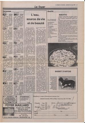 Le Soleil de Colombie, May 1, 1987, page 13