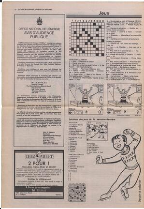 Le Soleil de Colombie, May 1, 1987, page 12