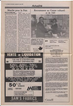 Le Soleil de Colombie, May 1, 1987, page 4