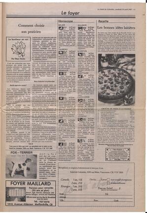 Le Soleil de Colombie, April 24, 1987, page 13