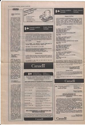 Le Soleil de Colombie, April 17, 1987, page 22