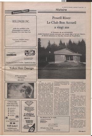 Le Soleil de Colombie, April 17, 1987, page 15