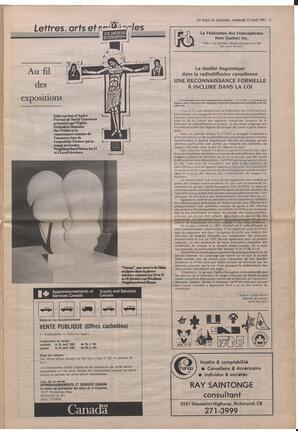Le Soleil de Colombie, April 17, 1987, page 7