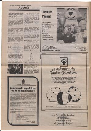 Le Soleil de Colombie, April 17, 1987, page 6