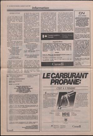 Le Soleil de Colombie, April 3, 1987, page 14