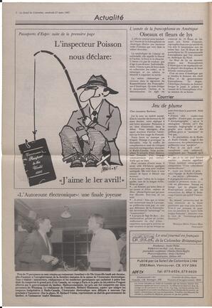 Le Soleil de Colombie, March 27, 1987, page 2