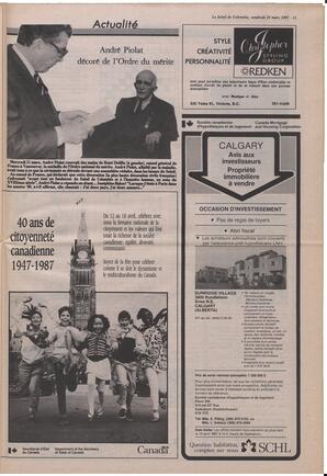 Le Soleil de Colombie, March 20, 1987, page 11