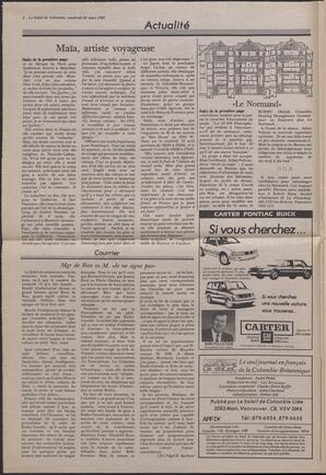 Le Soleil de Colombie, March 20, 1987, page 2