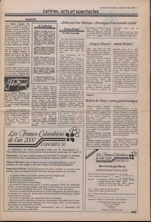 Le Soleil de Colombie, March 13, 1987, page 5