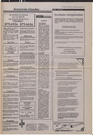 Le Soleil de Colombie, March 6, 1987, page 15