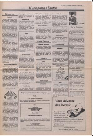 Le Soleil de Colombie, March 6, 1987, page 3