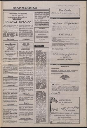 Le Soleil de Colombie, February 27, 1987, page 15