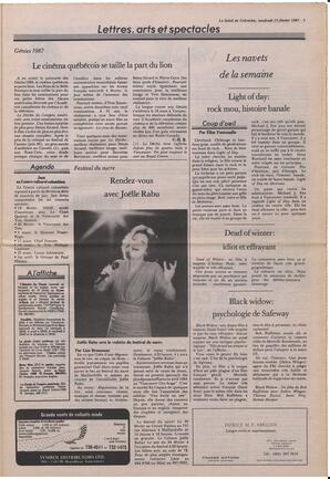 Le Soleil de Colombie, February 13, 1987, page 5