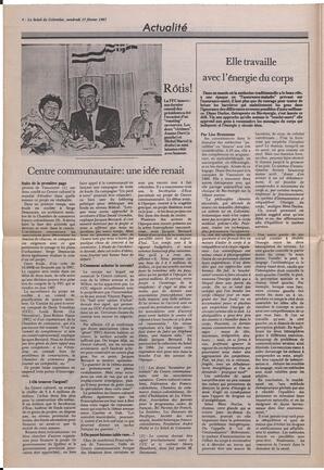 Le Soleil de Colombie, February 13, 1987, page 4
