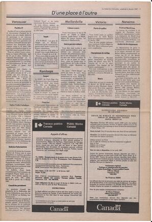 Le Soleil de Colombie, February 6, 1987, page 3
