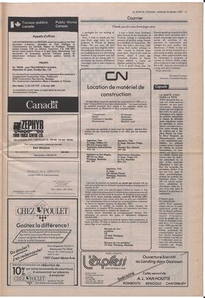 Le Soleil de Colombie, January 30, 1987, page 11