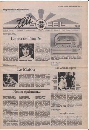 Le Soleil de Colombie, January 30, 1987, page 7
