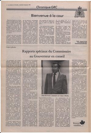 Le Soleil de Colombie, January 30, 1987, page 6