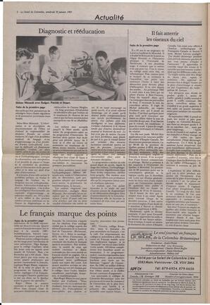Le Soleil de Colombie, January 30, 1987, page 2