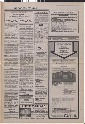 Le Soleil de Colombie, January 23, 1987, page 19