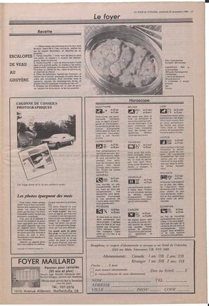 Le Soleil de Colombie, November 28, 1986, page 13