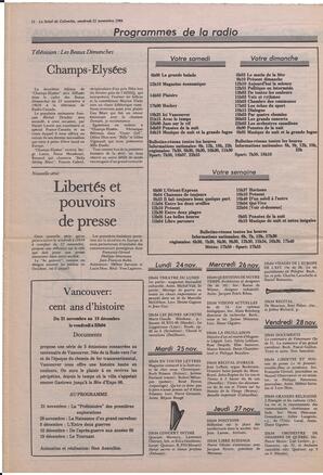Le Soleil de Colombie, November 21, 1986, page 12