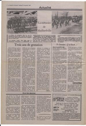 Le Soleil de Colombie, November 21, 1986, page 2